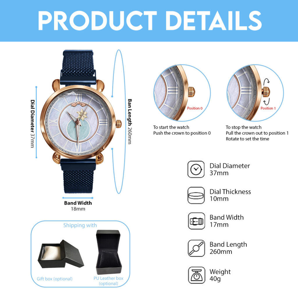Final Fantasy VII x Aerith Gainsborough Mesh Strap Quartz Watch - GNE6540