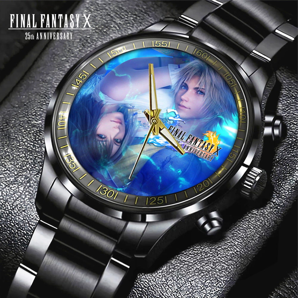 Final Fantasy X 25th Anniversary Black Stainless Steel Watch - GNE6860