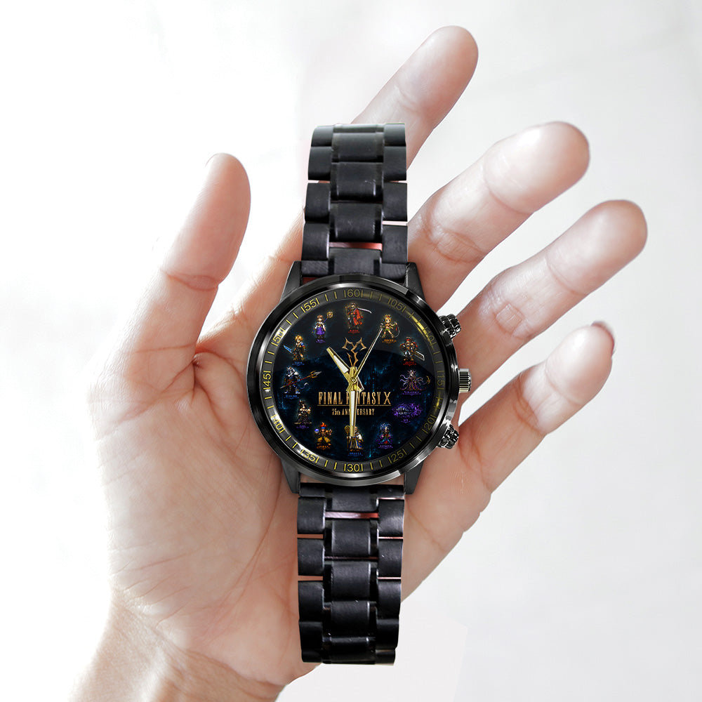 Final Fantasy X 25th Anniversary Black Stainless Steel Watch - GNE7852