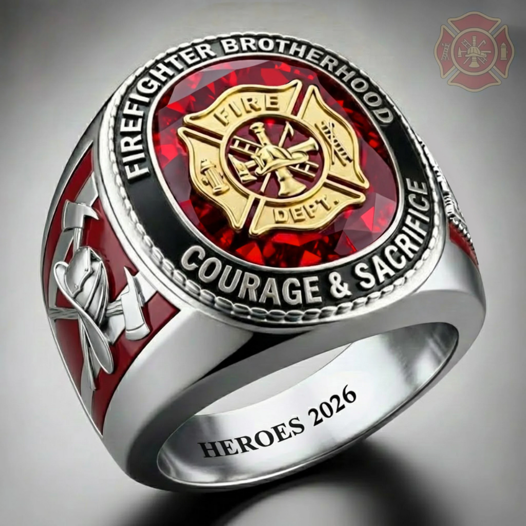 Firefighter Brotherhood Courage And Sacrifice Ring