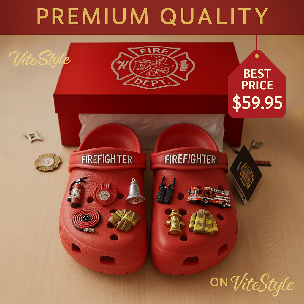 Firefighter Crocs Charm