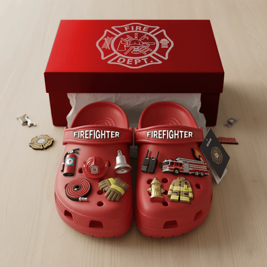 Firefighter Crocs Charm