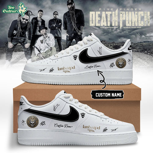 Five Finger Death Punch Hits Me Tour 2026 Signed Custom Air Force 1 Sneakers Ver4