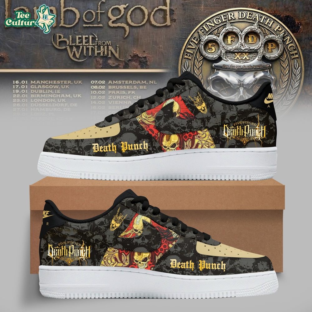 Five Finger Death Punch Skull Riot AF1 Shoes