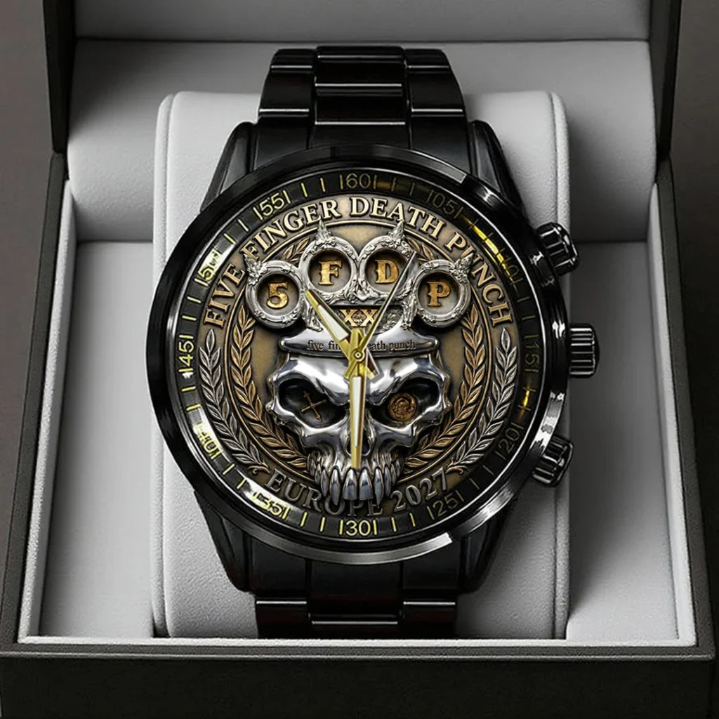 Five Finger Death Punch Tour 2027 Black Stainless Steel Watch - TANTN25051