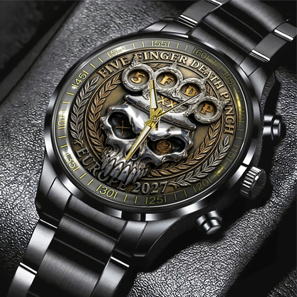 Five Finger Death Punch Tour 2027 Black Stainless Steel Watch - TANTN25051