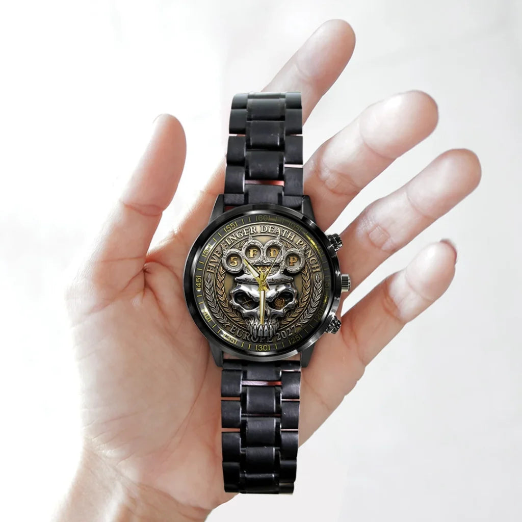 Five Finger Death Punch Tour 2027 Black Stainless Steel Watch - TANTN25051