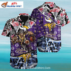 Flamingo And Ocean Minnesota Vikings Aloha Shirt