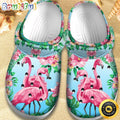 Flamingo Hawaiian Shoes Beauty Flower Clogs Gift For Female