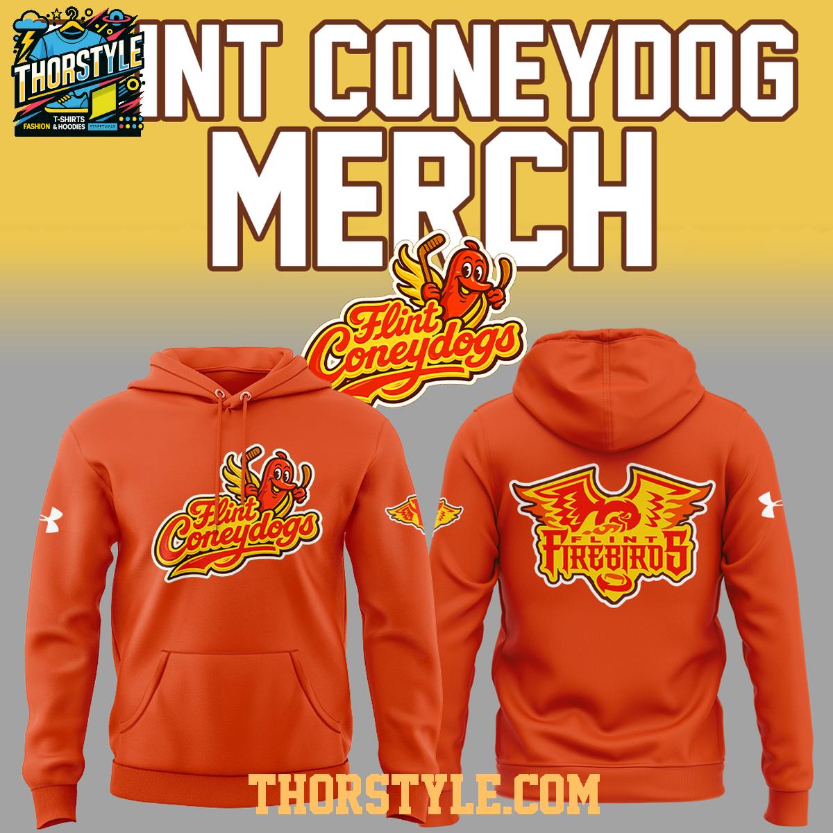 Flint Firebirds x Flint Coney Dogs Night 2026 Celebration Hoodie T-Shirt
