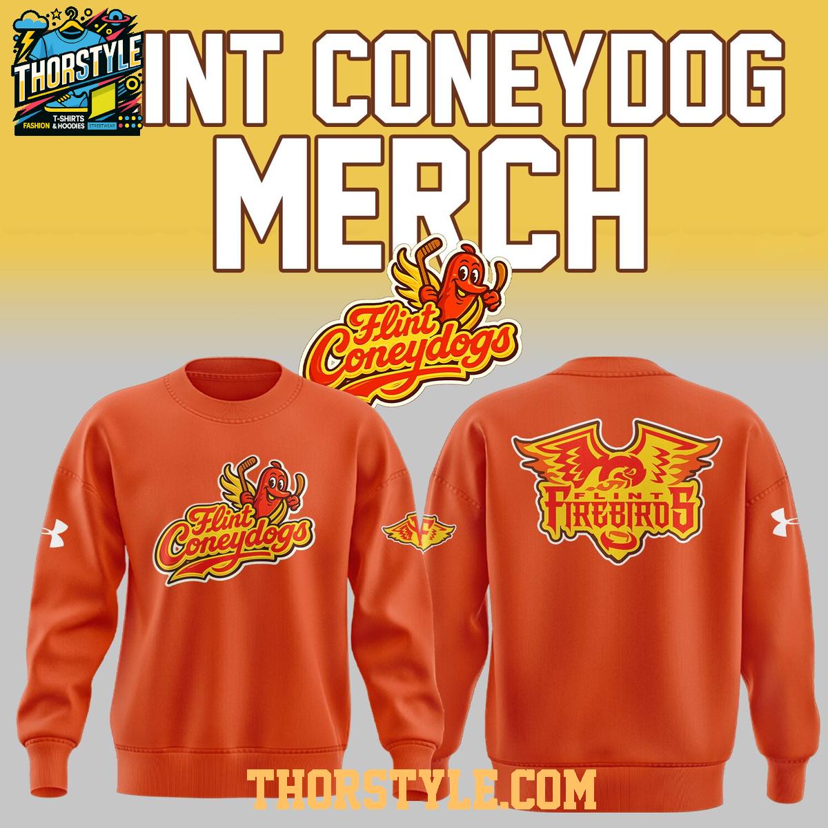 Flint Firebirds x Flint Coney Dogs Night 2026 Celebration Hoodie T-Shirt