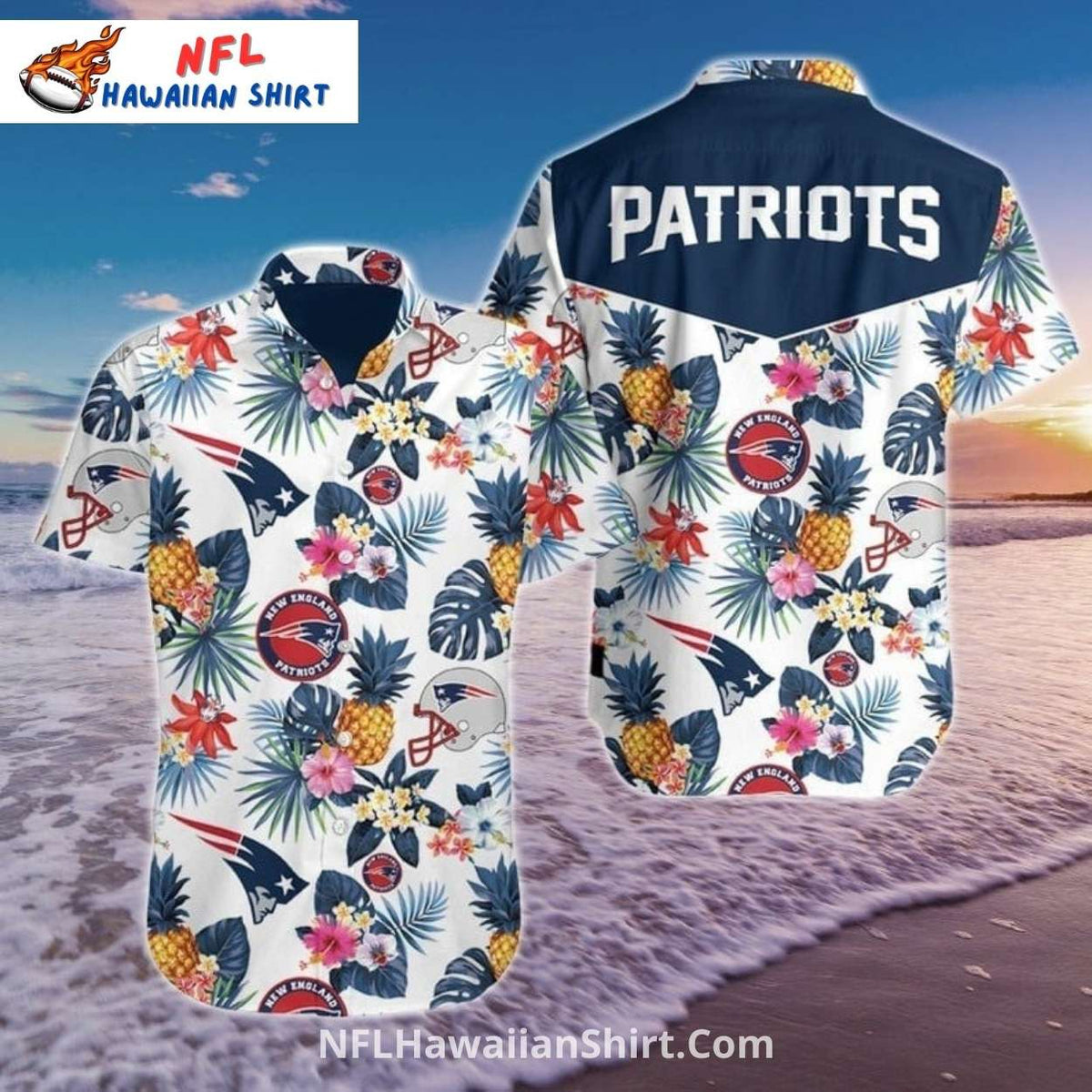 Floral Tropical New England Patriots Aloha Shirt