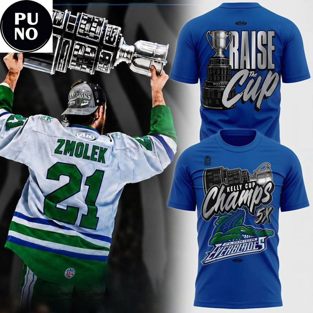 Florida Everblades 2026 Kelly Cup Champions 5x Championship Hoodie T-Shirt