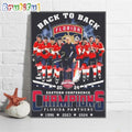 Florida Panthers Back To Back Eastern Conference Champions Signatures Wall Art Poster Canvas