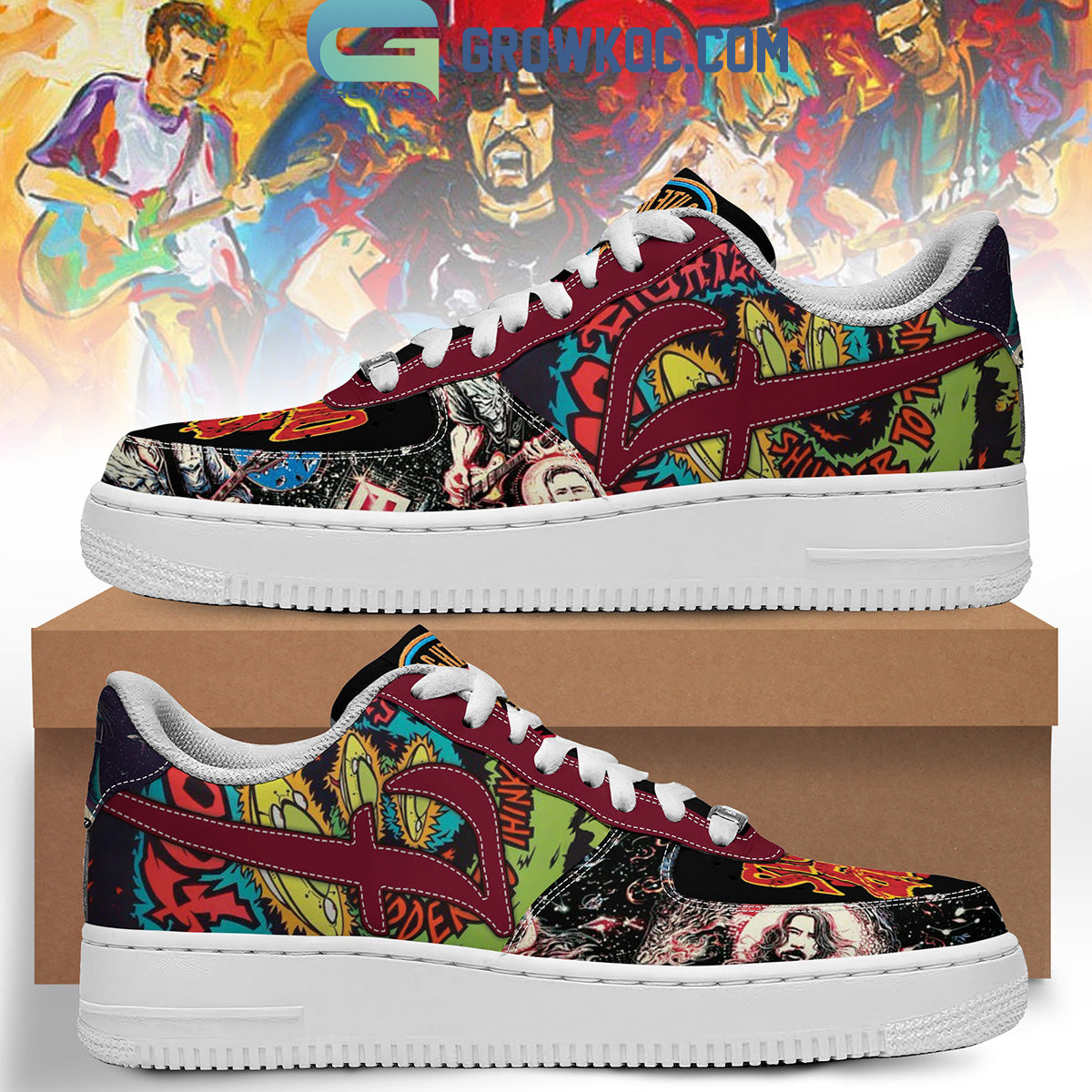 Foo Fighters Studio 666 Fan Air Force 1 Shoes