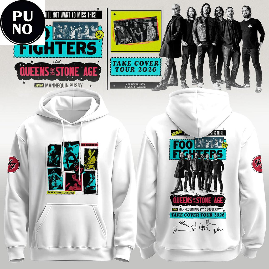 Foo Fighters Take Cover Tour 2026 Signed Hoodie Shirt