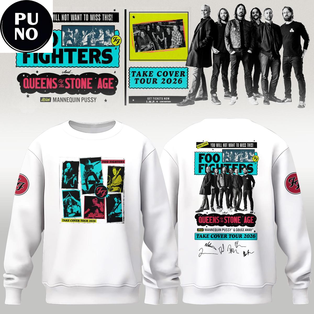 Foo Fighters Take Cover Tour 2026 Signed Hoodie Shirt