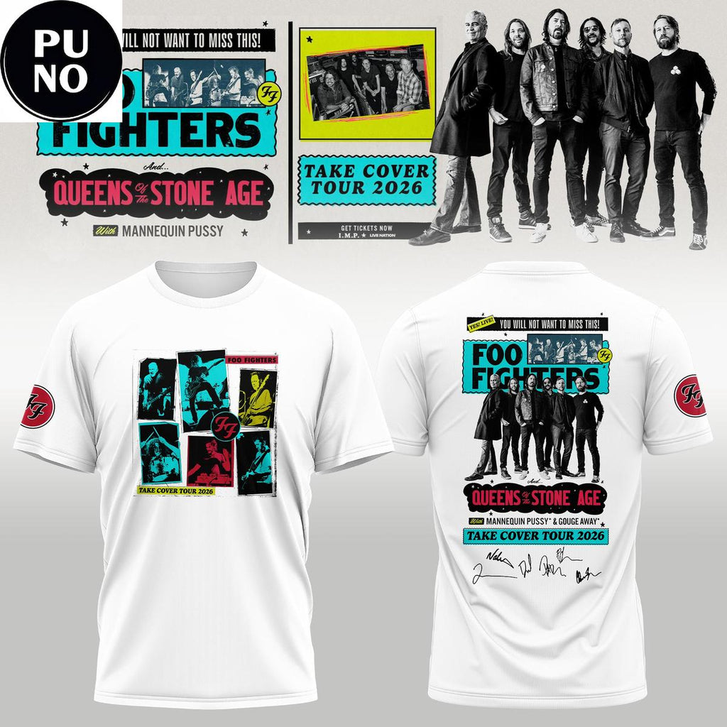 Foo Fighters Take Cover Tour 2026 Signed Hoodie Shirt