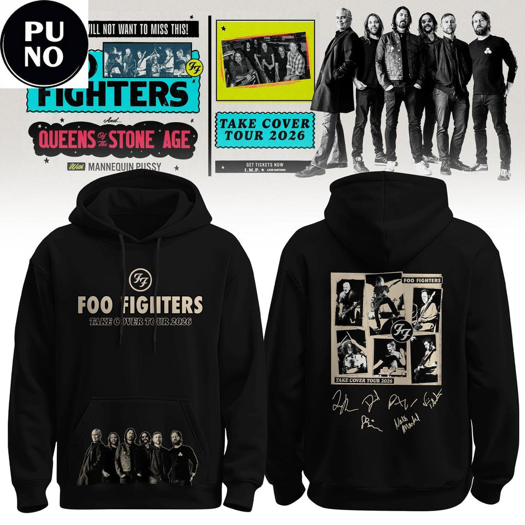 Foo Fighters Take Cover Tour 2026 Signed Hoodie Shirt