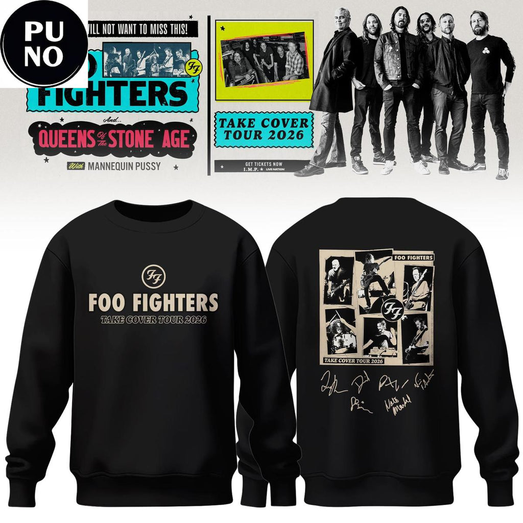 Foo Fighters Take Cover Tour 2026 Signed Hoodie Shirt