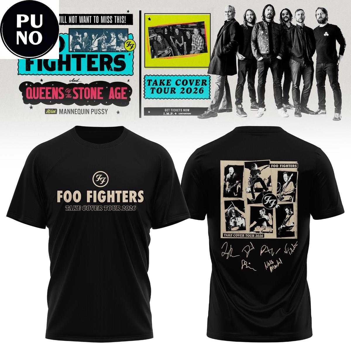 Foo Fighters Take Cover Tour 2026 Signed Hoodie Shirt
