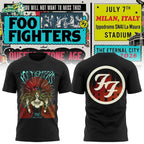 Foo Fighters Take Cover Tour Milano 2026 Limited Edition T-Shirt