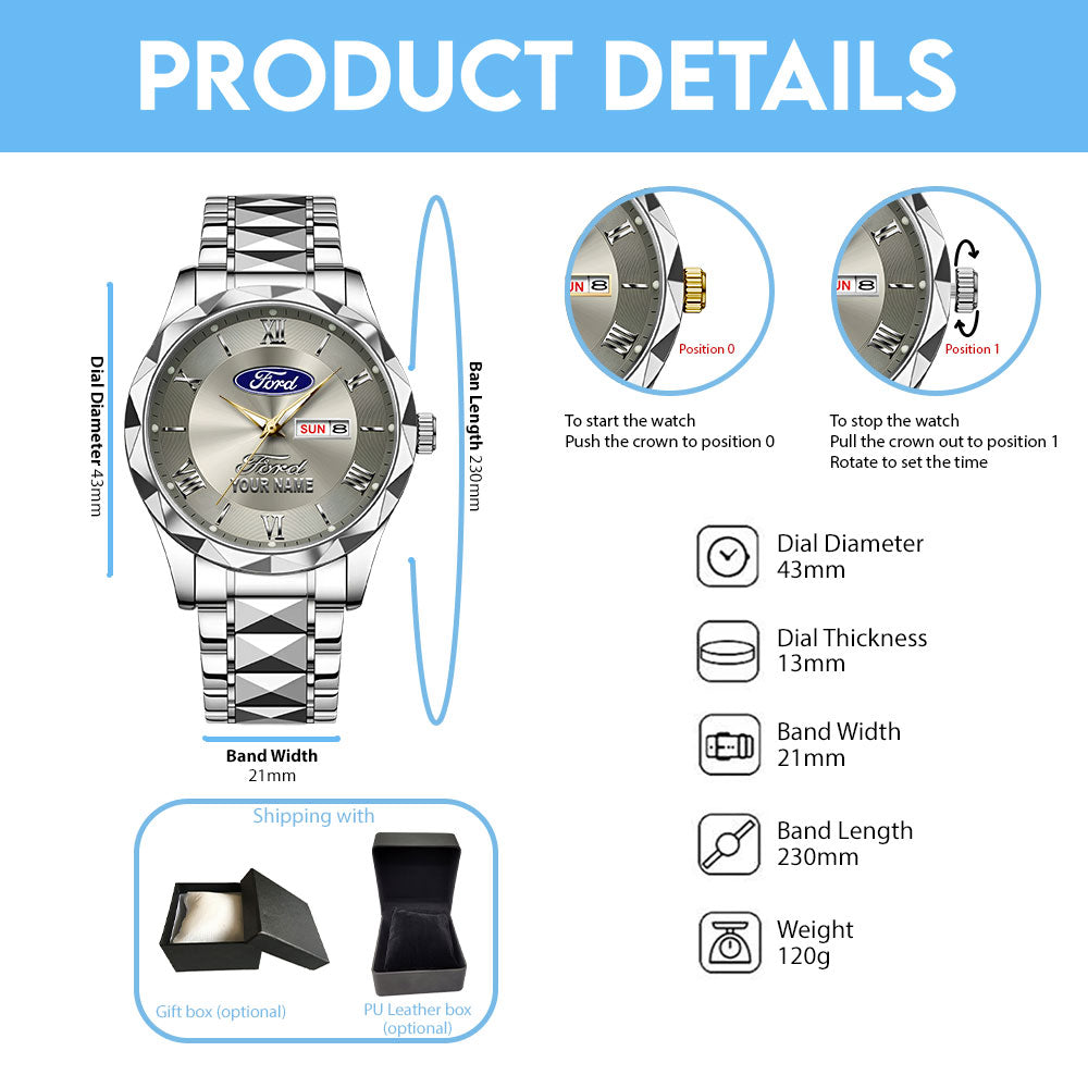 Personalized Ford Alloy Luxury Quartz Watch - TANTN20928