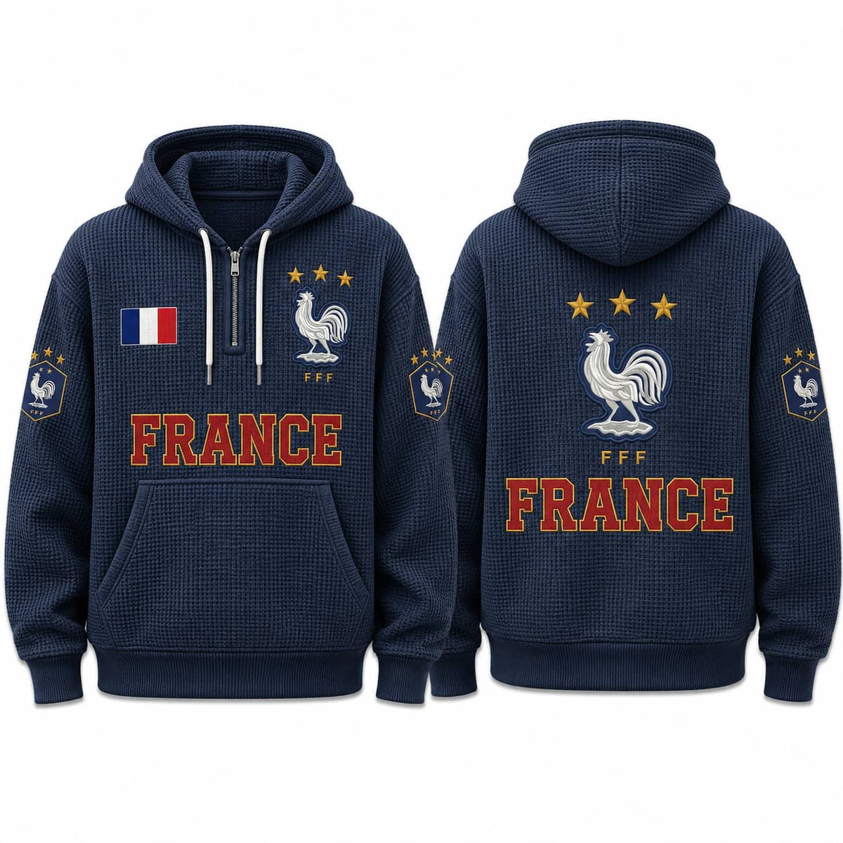 France World Cup 2026 Waffle Quarter Zip Hoodie