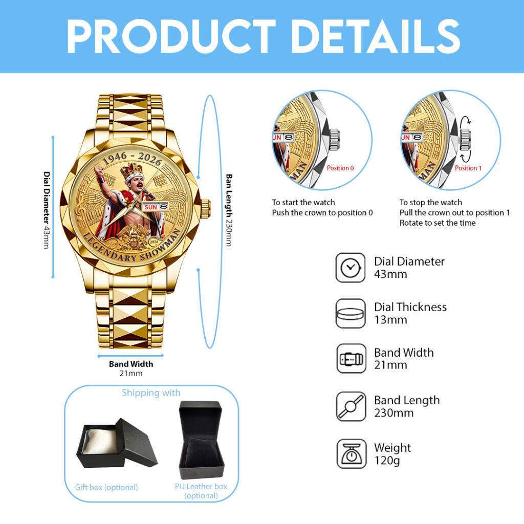 Freddie Mercury 80th Anniversary 2026 Alloy Luxury Quartz Watch - TMTHU5401