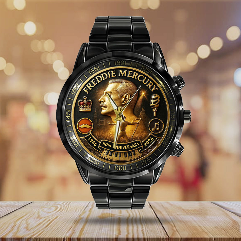 Freddie Mercury 80th Anniversary Black Stainless Steel Watch - MAITM14147