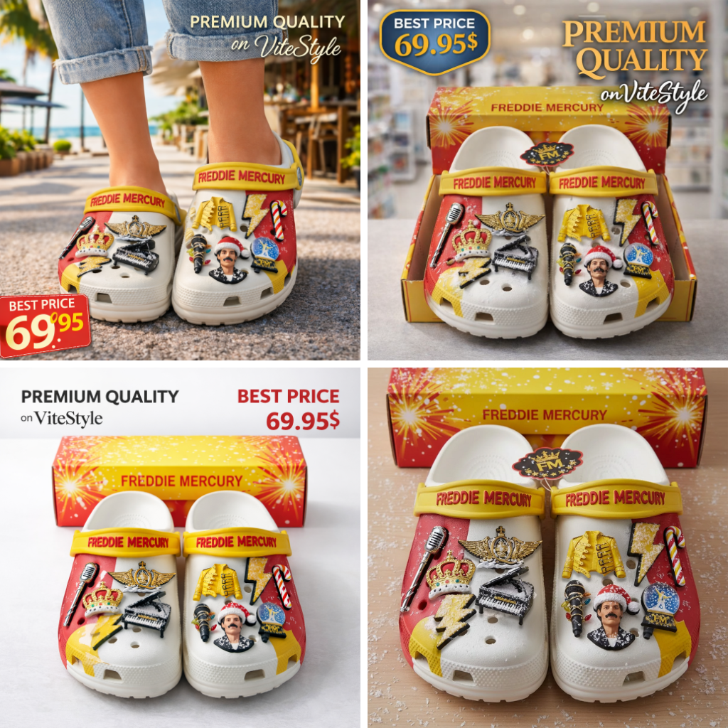 Freddie Mercury Crocs with Charms