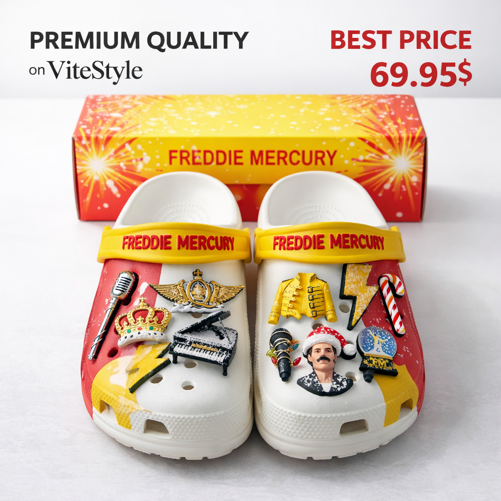 Freddie Mercury Crocs with Charms