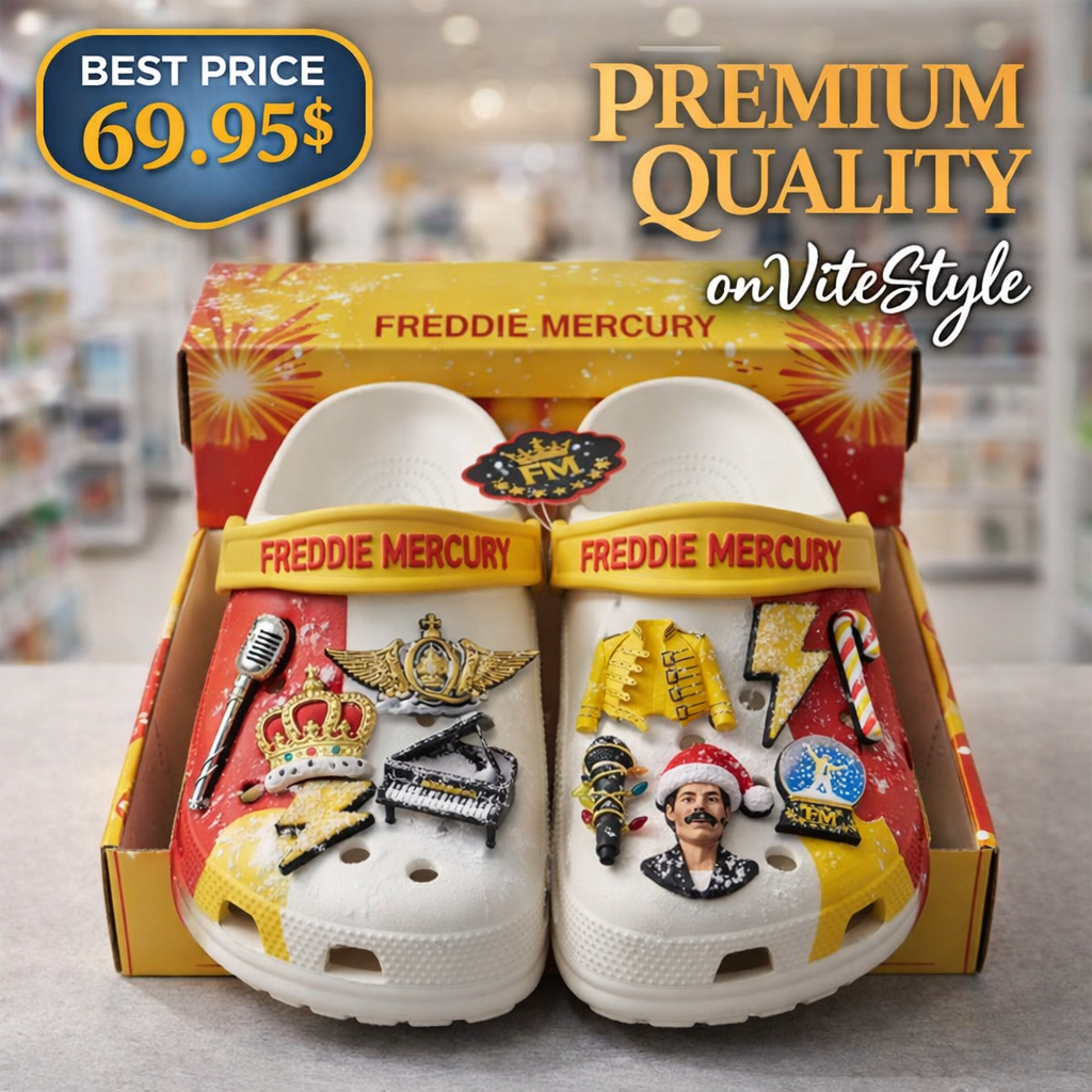 Freddie Mercury Crocs with Charms