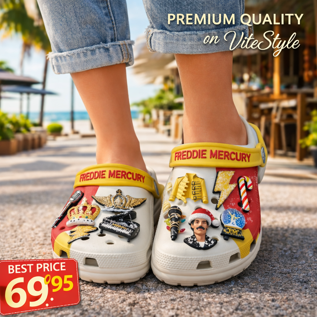 Freddie Mercury Crocs with Charms