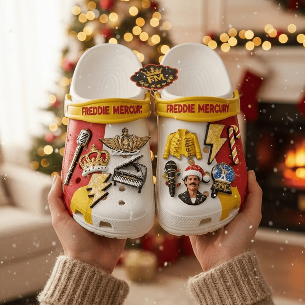 Freddie Mercury Crocs with Charms