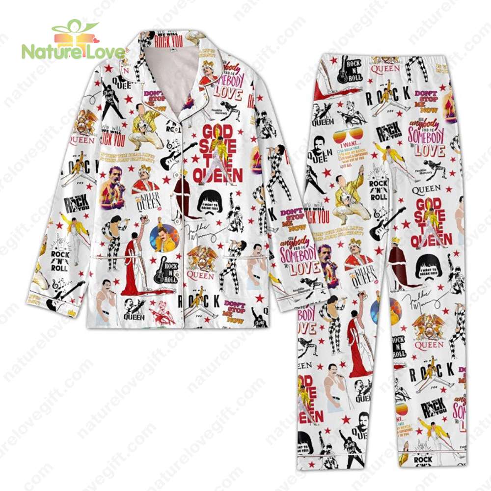 Freddie Mercury Pajamas Set British Singer Queen Band PJs for Freddie’s Fans