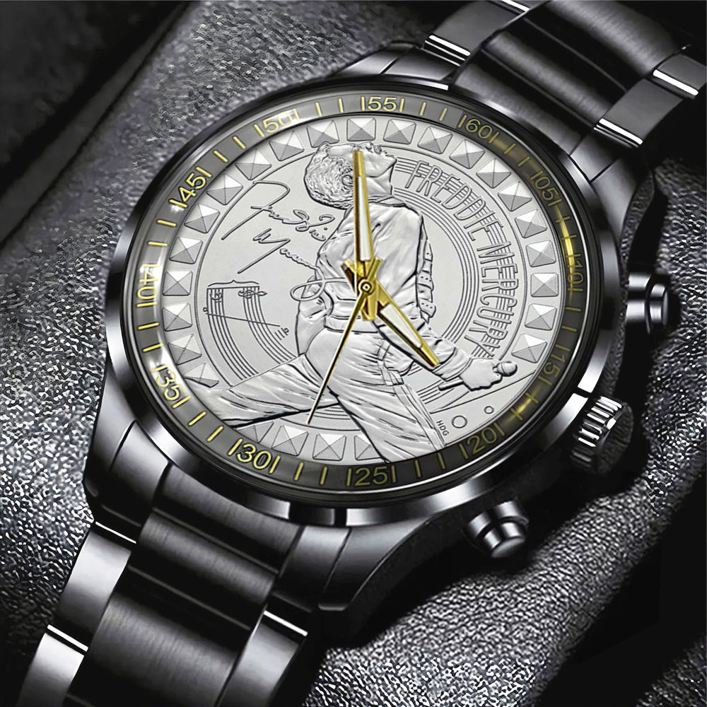 Freddie Mercury Black Stainless Steel Watch - TANTN18766