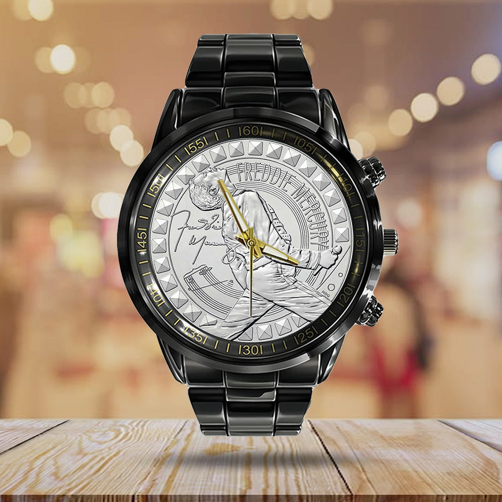 Freddie Mercury Black Stainless Steel Watch - TANTN18766