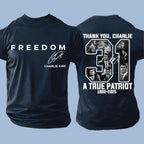 Freedom Thank You Charlie A True Patriot Red Shirt