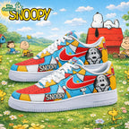 Funny Snoopy Peanuts Patchwork Custom Air Force 1 Sneakers Shoes