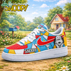 Funny Snoopy Peanuts Patchwork Custom Air Force 1 Sneakers Shoes