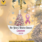 Personalized The Year I Beat a Cancer Ornament