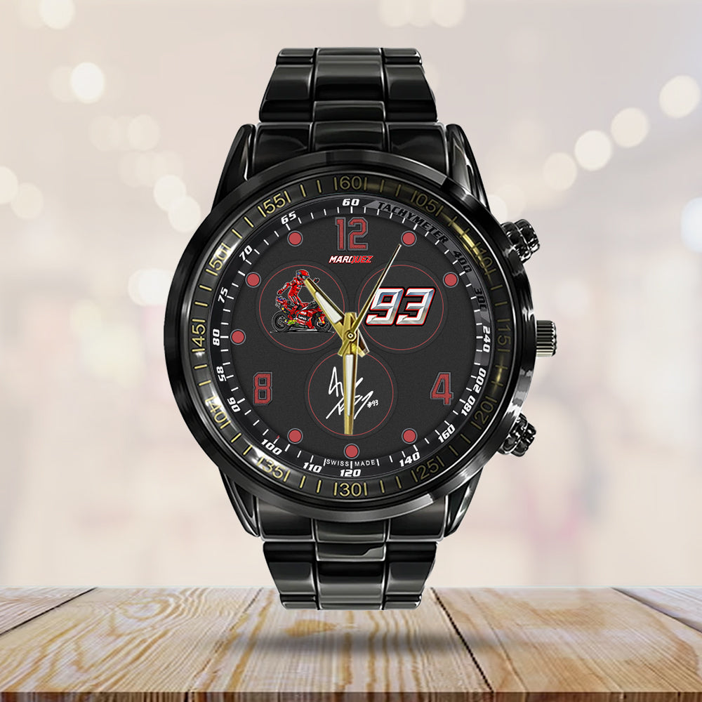 Ducati Lenovo Team x Marc Márquez 2025 MotoGP World Champion Black Stainless Steel Watch - GNE4488