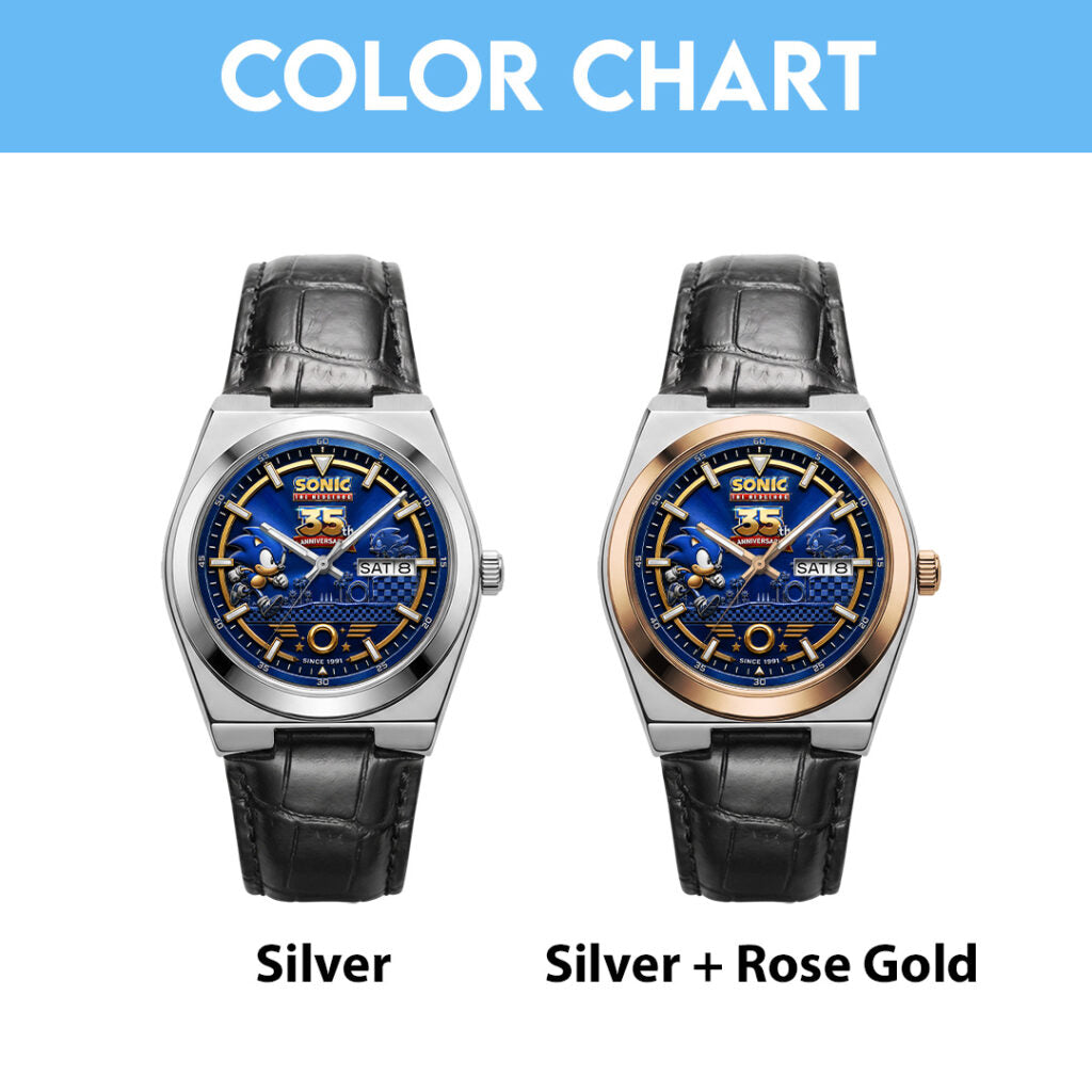 Sonic The Hedgehog 35th Anniversary Leather Alloy Watch - GNE7541
