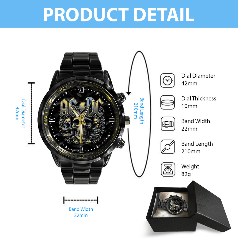 AC/DC Black Stainless Steel Watch - GNE NEW457