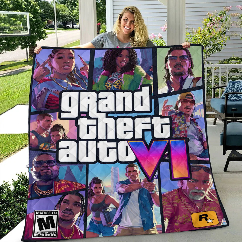 Grand Theft Auto VI Quilt Blanket - TANTN24032
