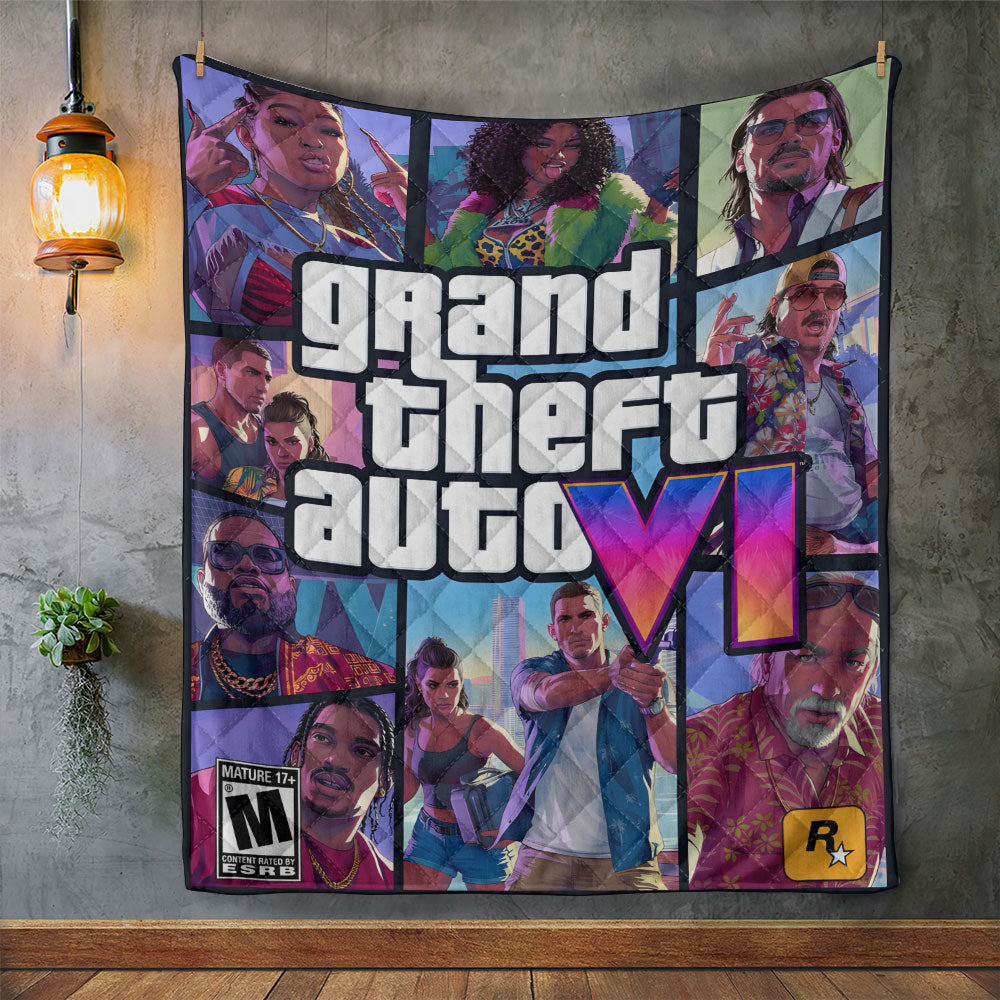 Grand Theft Auto VI Quilt Blanket - TANTN24032