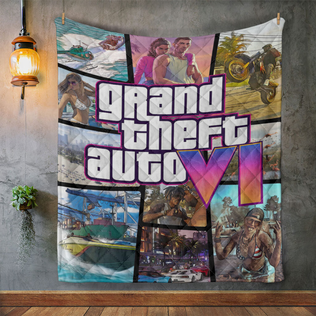 Grand Theft Auto VI Quilt Blanket - TANTN24031