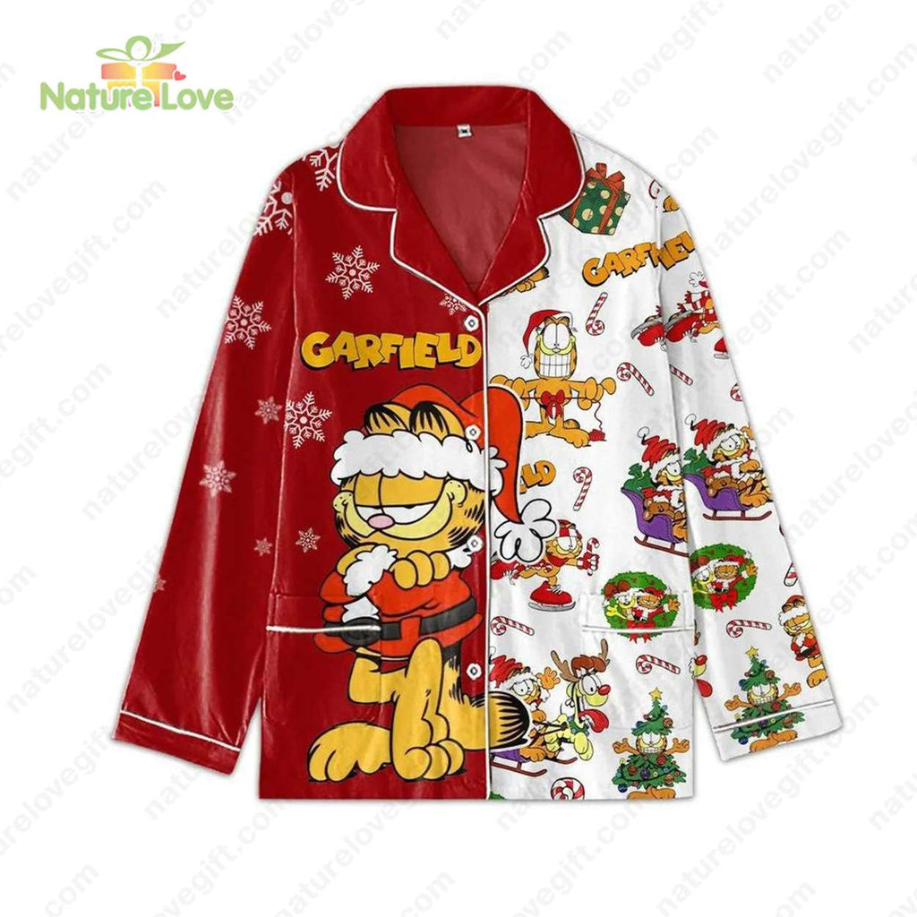 Garfield Christmas White and Red Christmas Pajamas Set