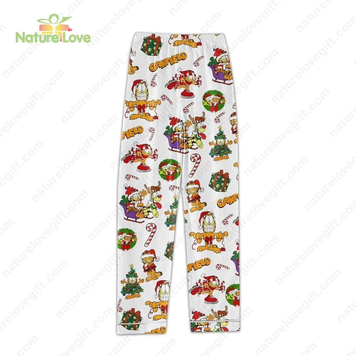 Garfield Christmas White and Red Christmas Pajamas Set